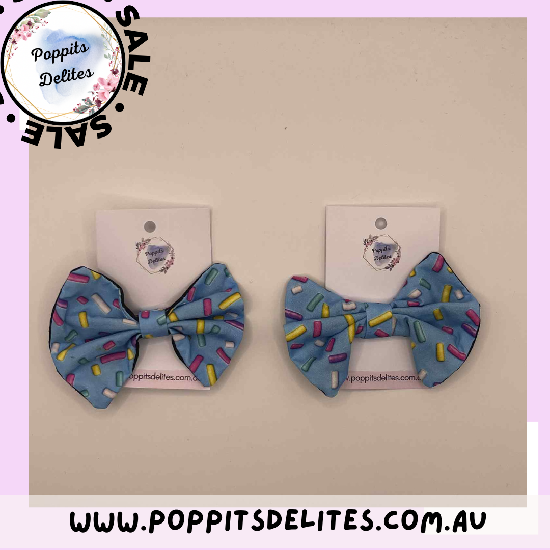Sprinkles Fabric Hair Bow - Poppits Delites