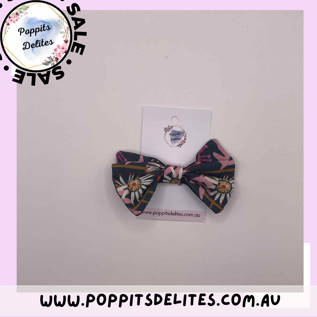 Pink Garden Fabric Hair Bow