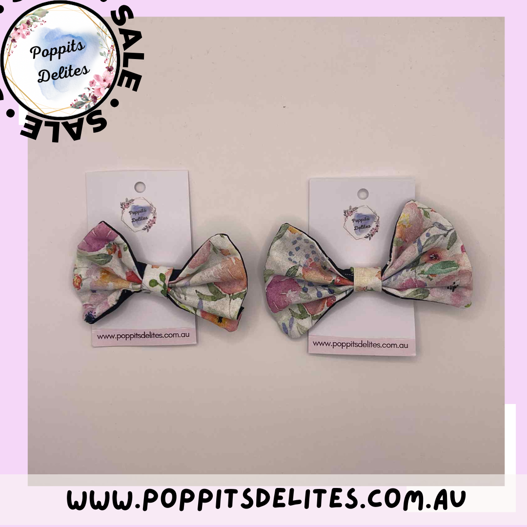 Pastel Garden Blossom Fabric Hair Bow
