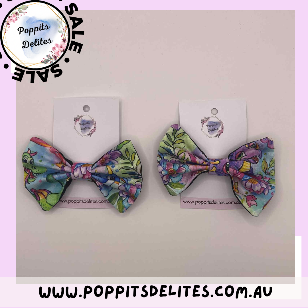 Dragon Fabric Hair Bow