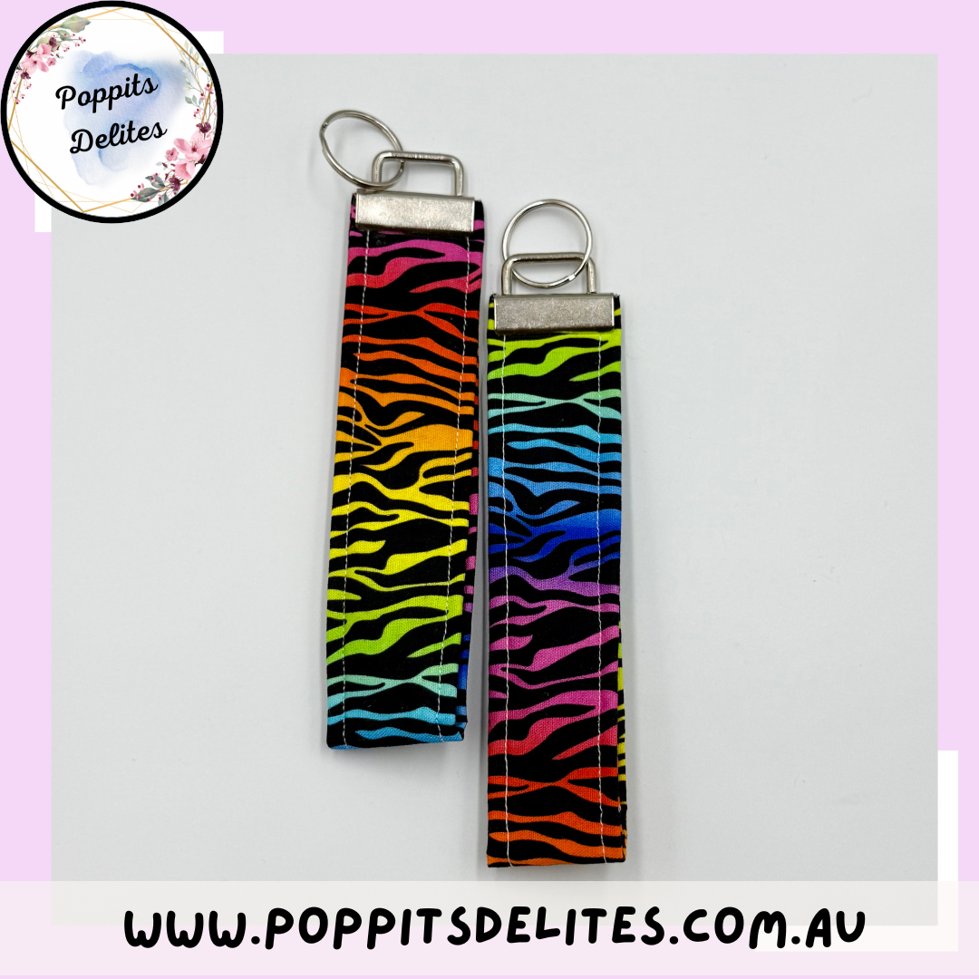 Rainbow Zebra Stripe Wristlet - Poppits Delites