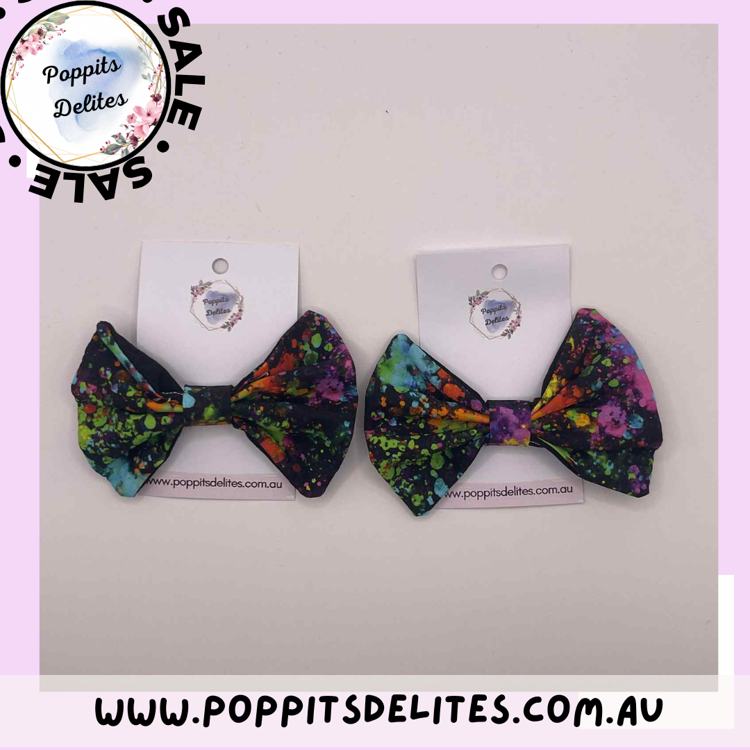 Paint Splat Fabric Hair Bow
