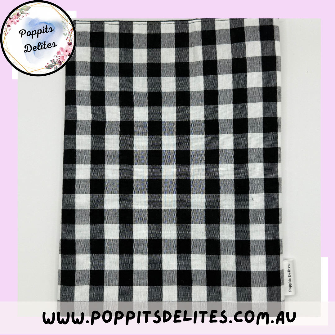 Black Gingham Book Sleeve
