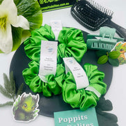 Lime Green Satin Scrunchie - Poppits Delites