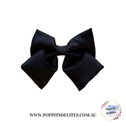 Black  Satin Sailor Hair Bow
