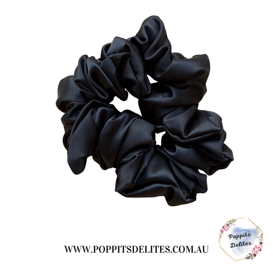 Black Satin Scrunchie