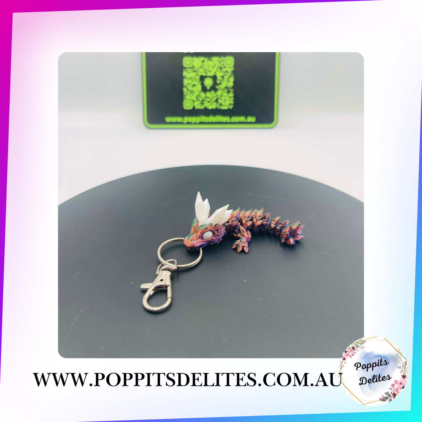 Crystal Dragon Keychain