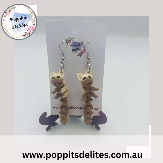 Brown Fox Earrings - Poppits Delites
