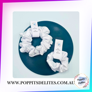 White Satin Scrunchie