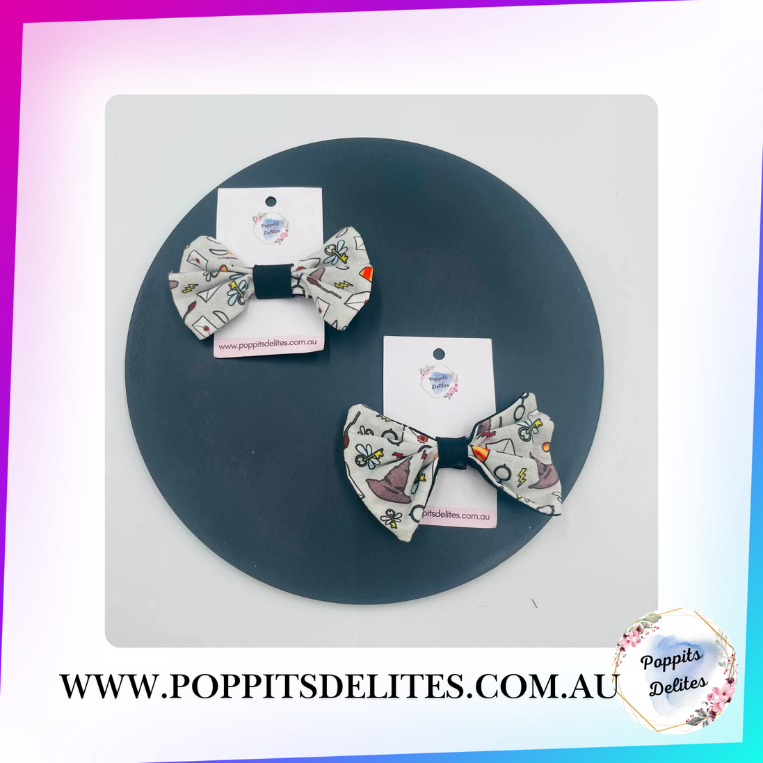 HP Mini Fabric Hair Bow - Poppits Delites