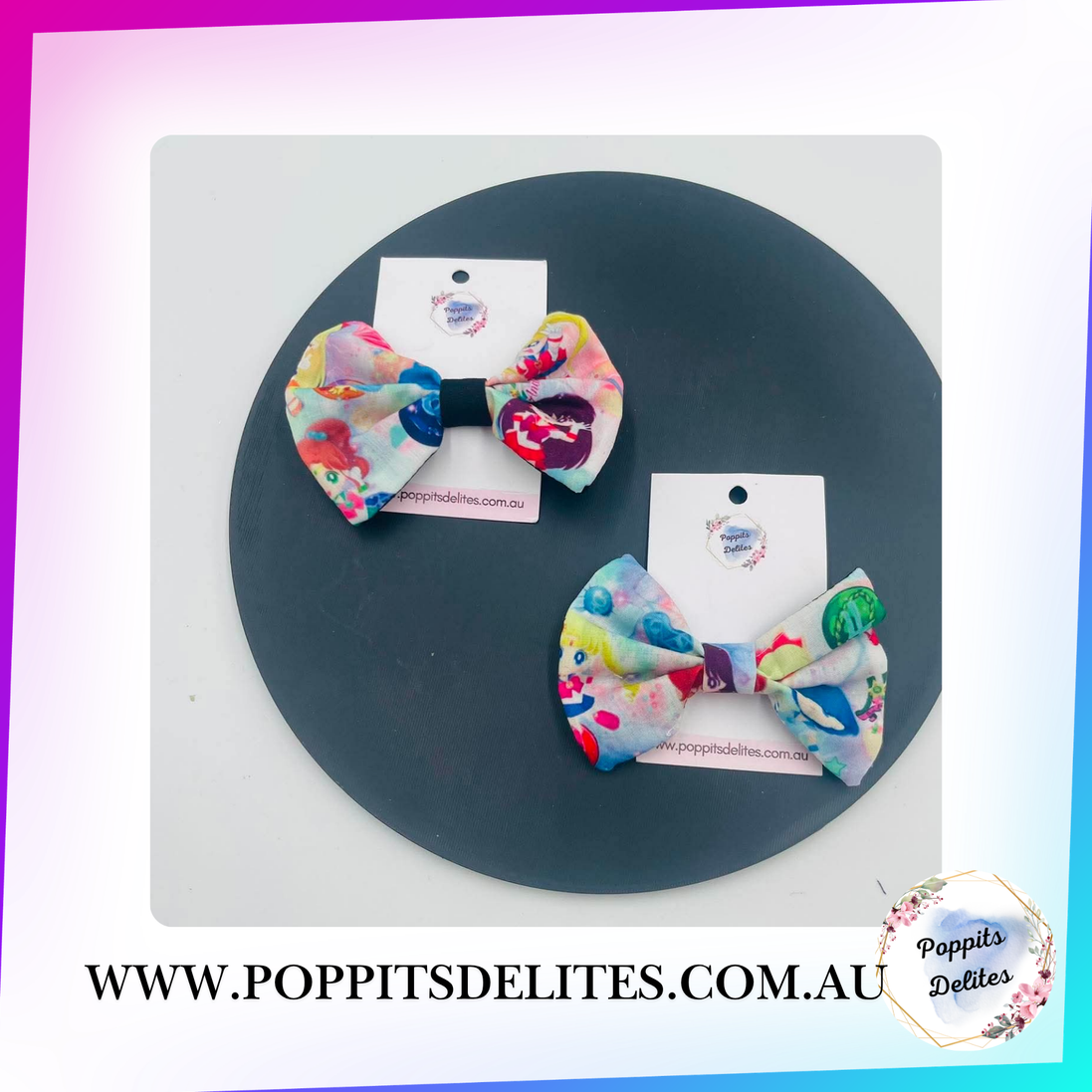 Sailor Moon Mini Fabric Hair Bow - Poppits Delites