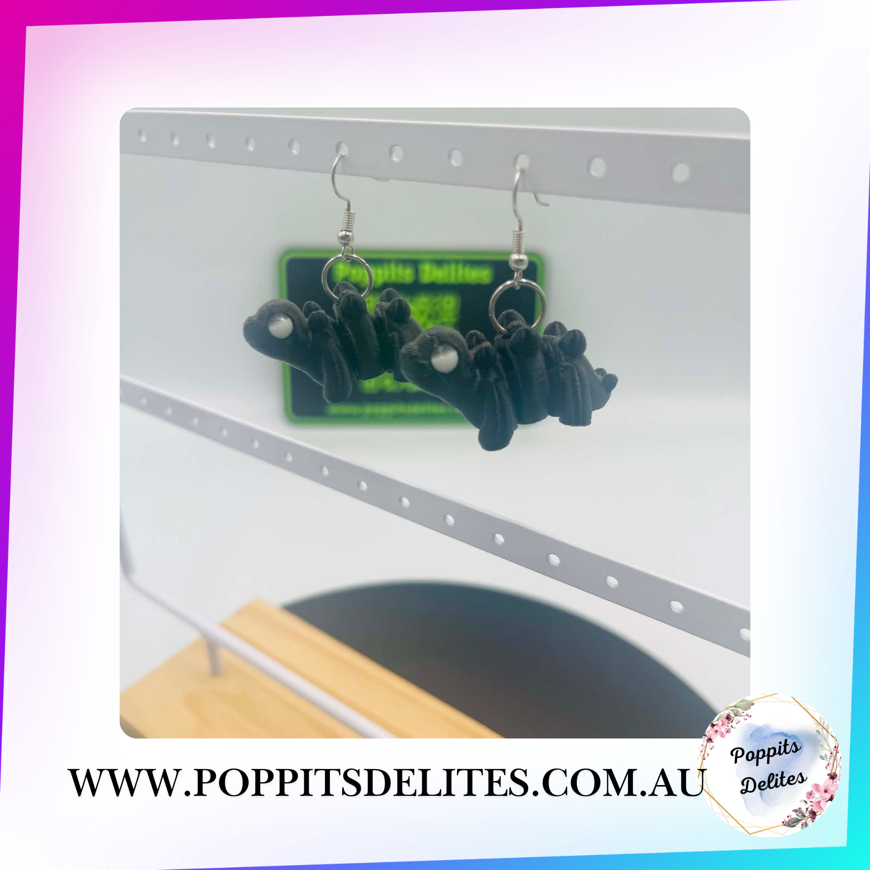 Stegosaurs Earrings - Poppits Delites