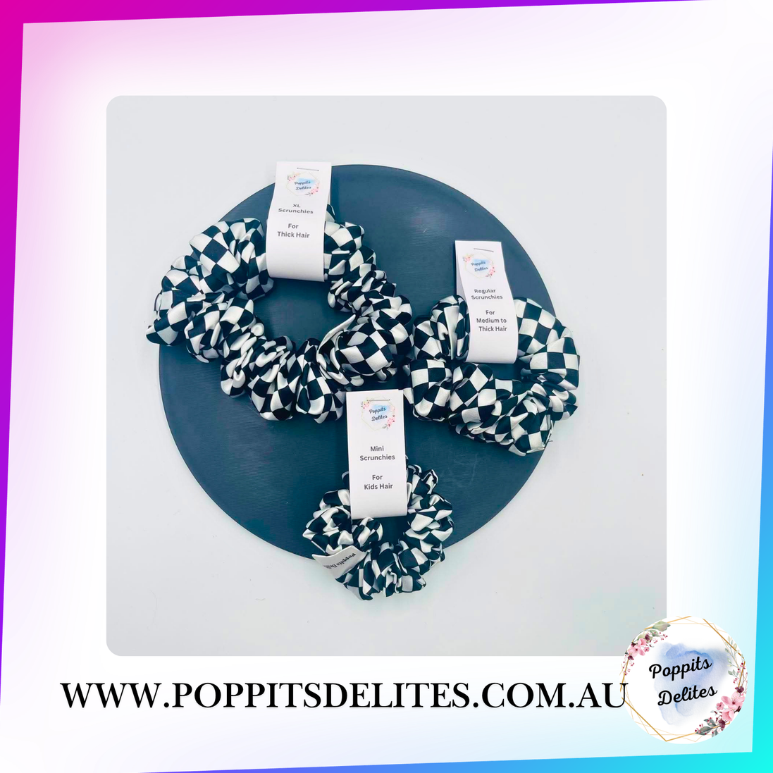 Race Flag Satin Scrunchie