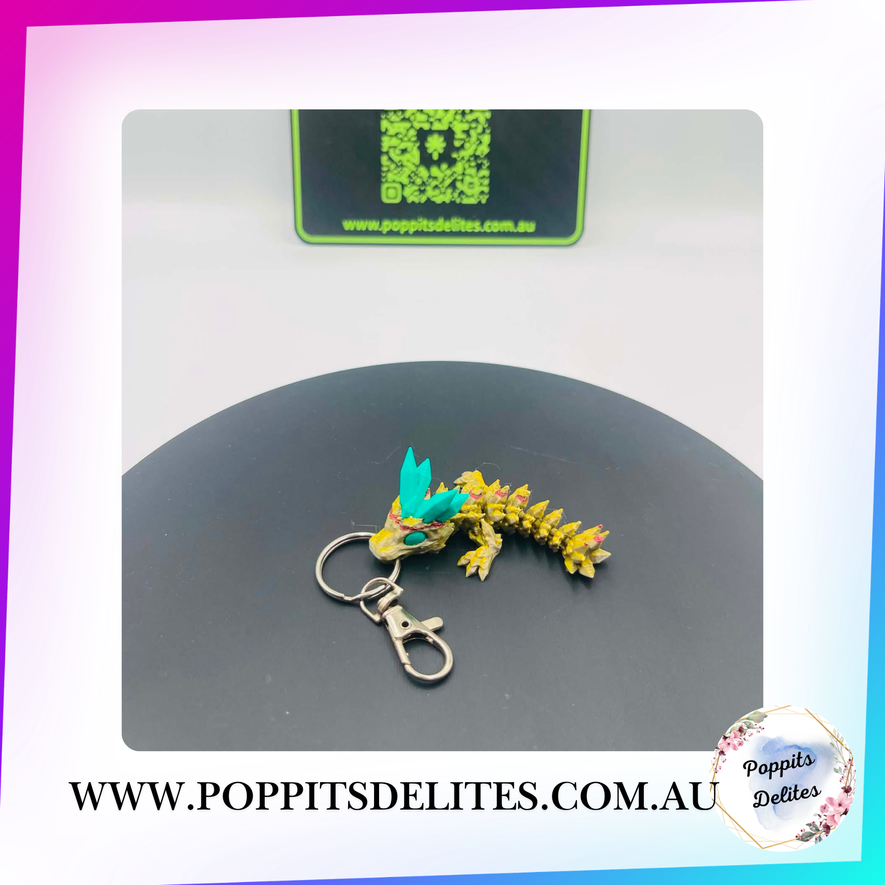 Crystal Dragon Keychain