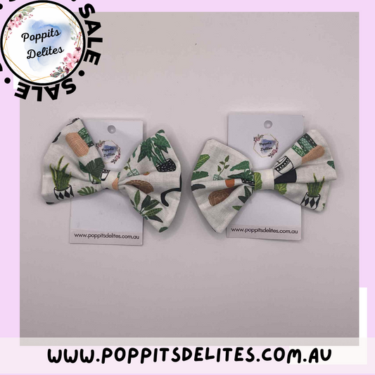 Plants Fabric Hair Bow - Poppits Delites