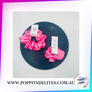 Pink Satin Scrunchie - Poppits Delites