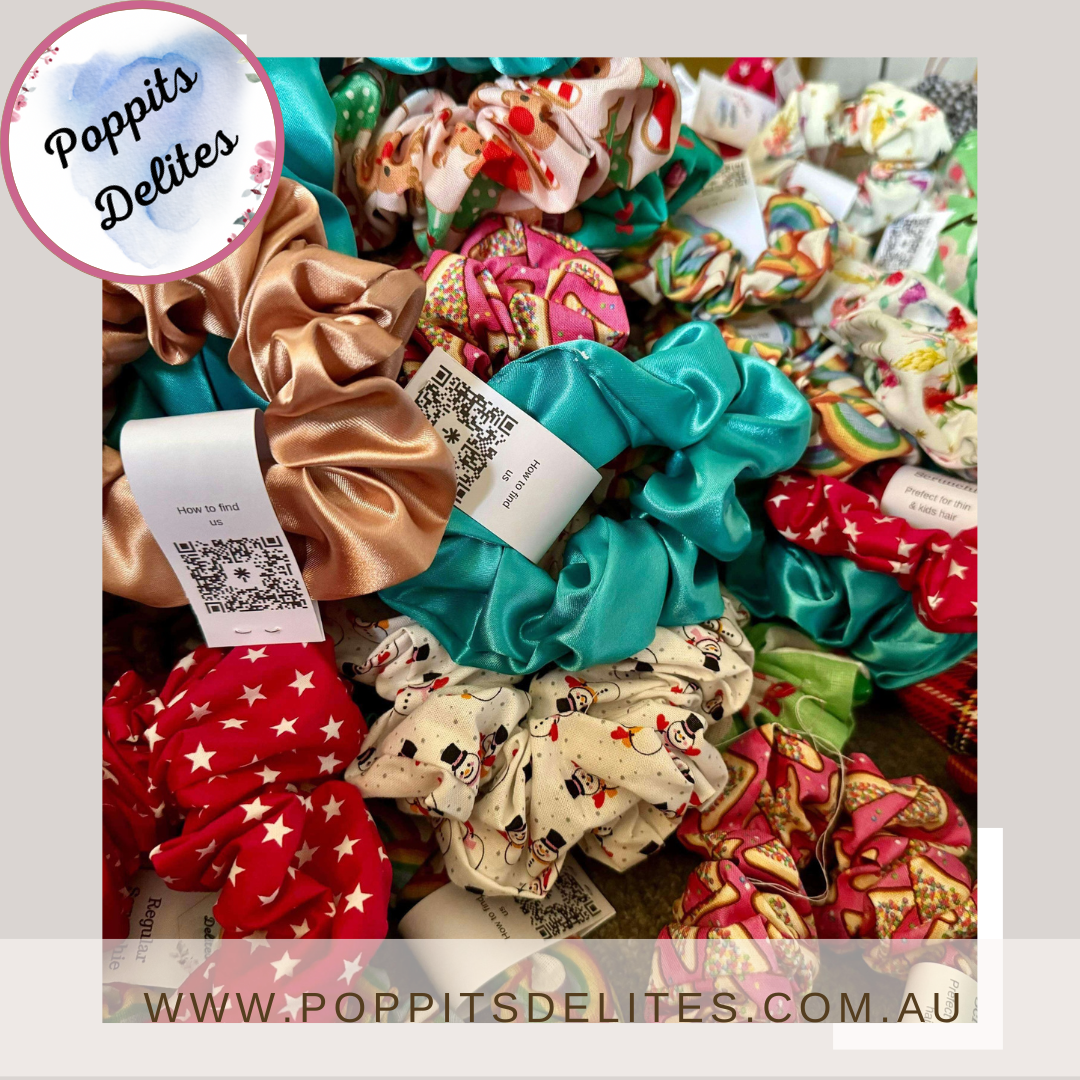 $2 regular clearance scrunchies - Poppits Delites offering some amazing products for both yourself and gifts for others.