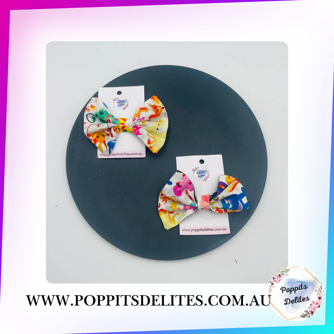 Pocket Monster Mini Fabric Hair Bow - Poppits Delites