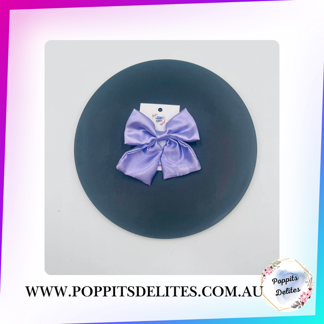 Metallica Purple Satin Sailor Hair Bow - Poppits Delites