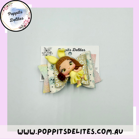 Yellow Bunny Girl Hair Bow - Poppits Delites