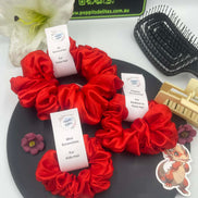 Red Satin Scrunchie - Poppits Delites