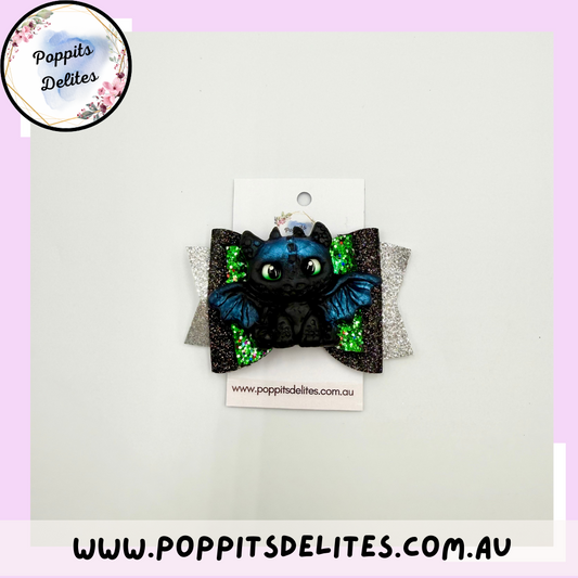 Dark Dragon Hair Bow - Poppits Delites