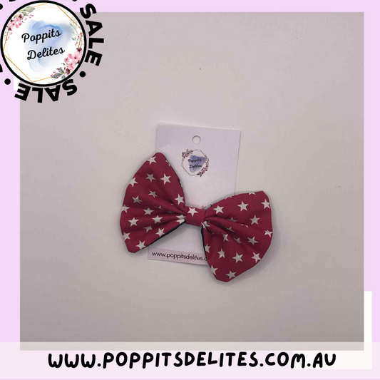 Star Fabric Hair Bow - Poppits Delites