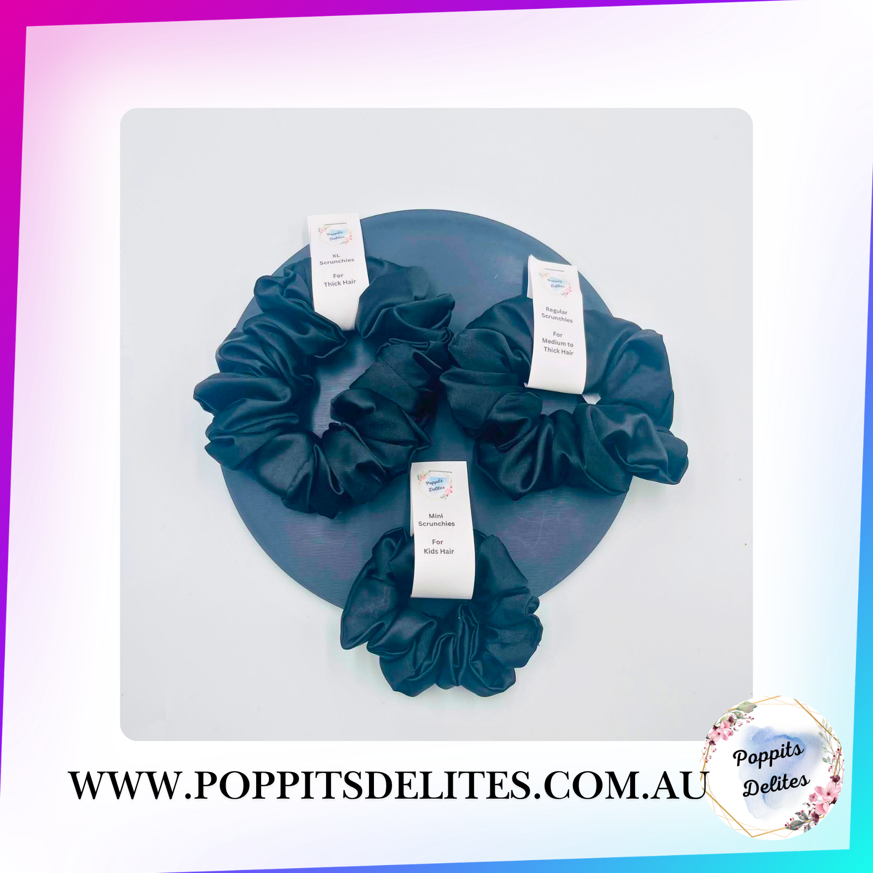 Black Satin Scrunchie