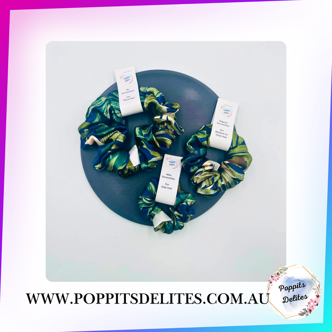 Leaves Satin Scrunchie