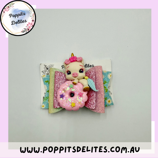 Cookie Unicorn Hair Bow - Poppits Delites