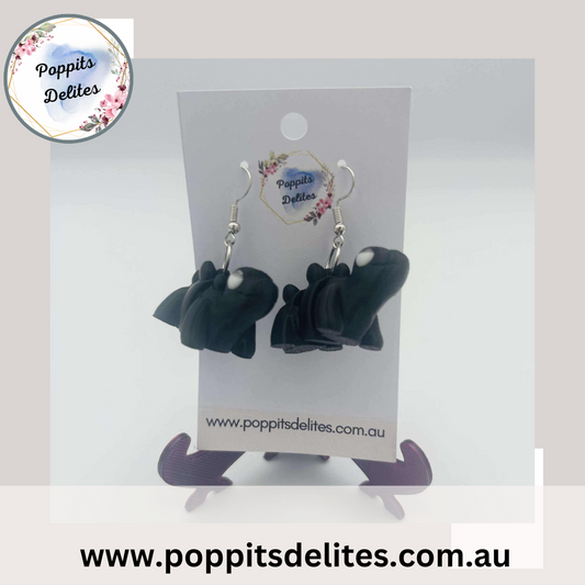 Black Stegosaurs Earrings - Poppits Delites