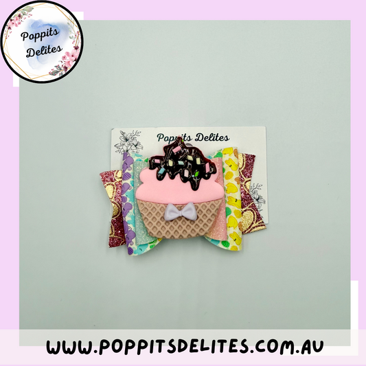 Cupcake Hair Bow - Poppits Delites