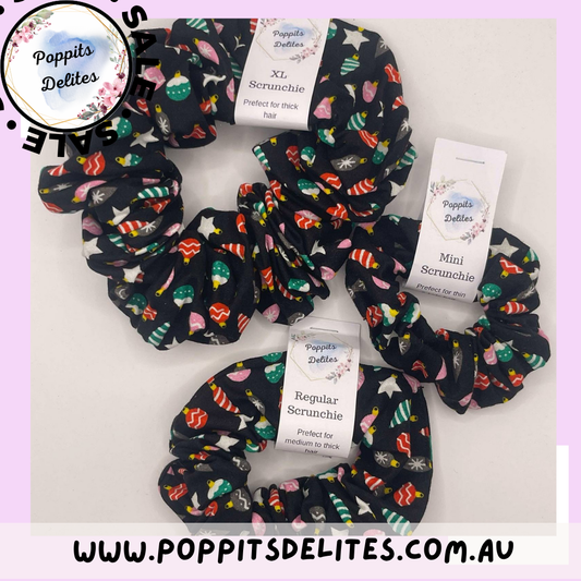 Christmas Baubles Scrunchie - Poppits Delites