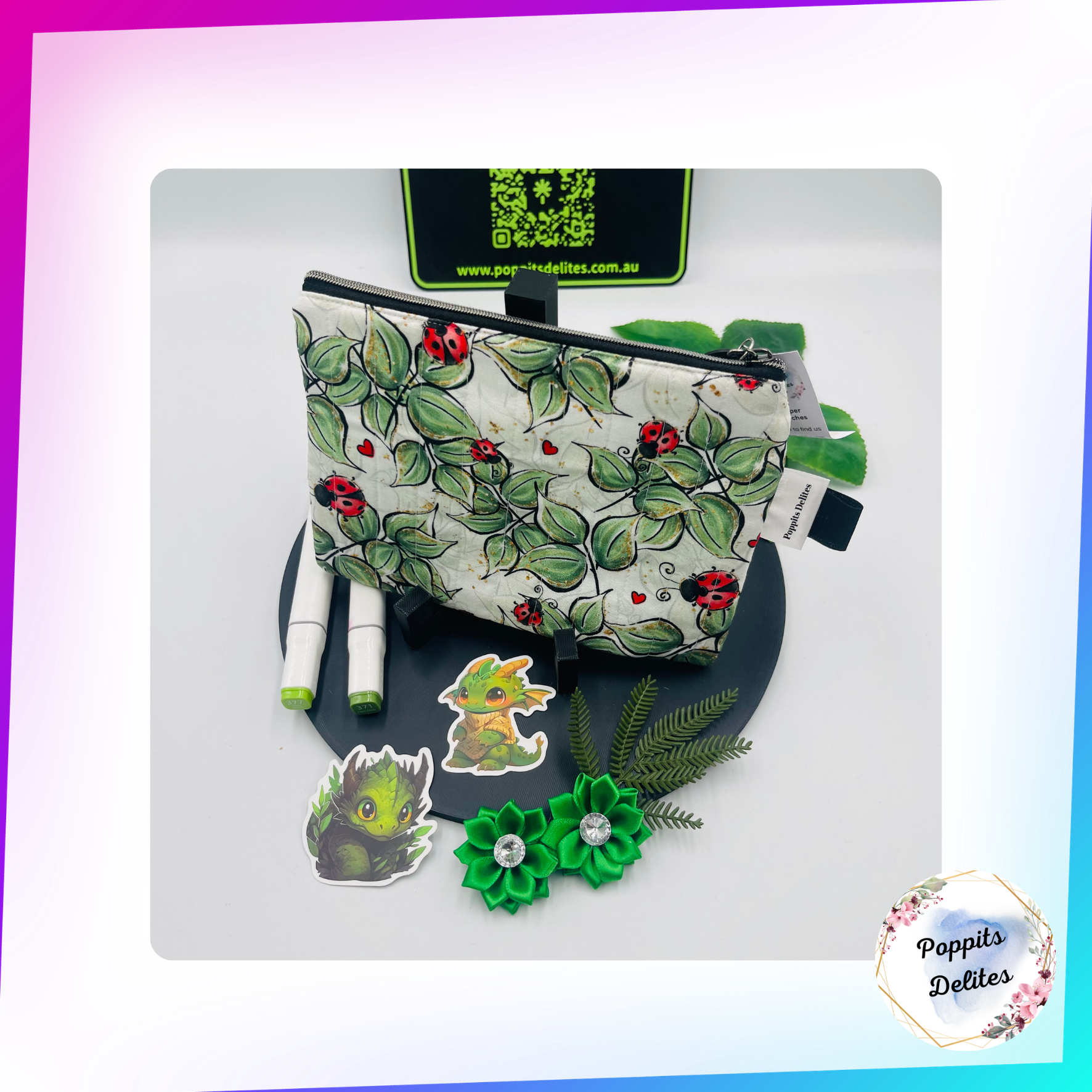 Lady Bugs Zipper Pouches - Poppits Delites