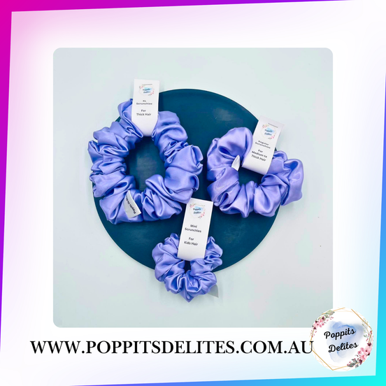 Lilac Satin Scrunchie - Poppits Delites