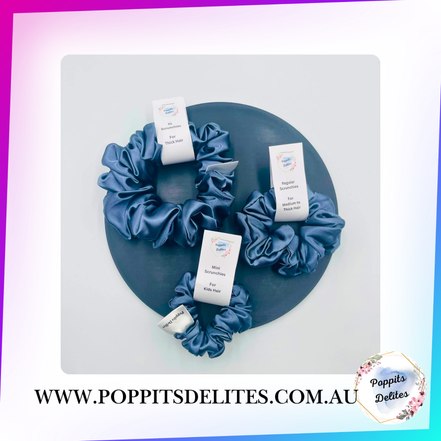Grey Satin Scrunchie