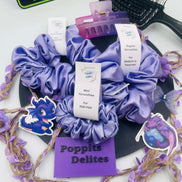 Lilac Satin Scrunchie - Poppits Delites