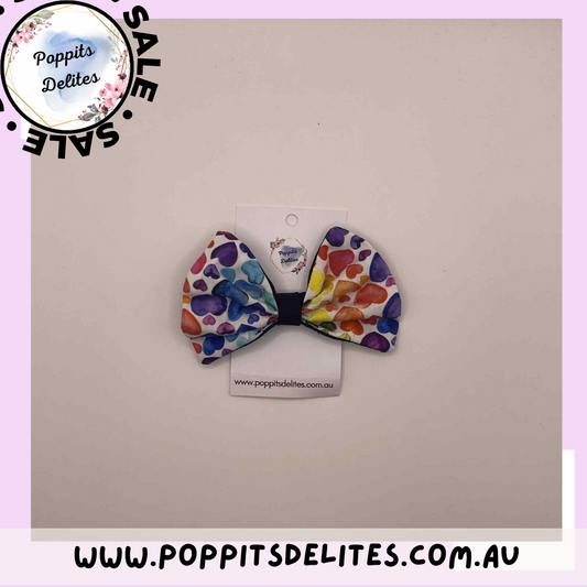 Love Fabric Hair Bow - Poppits Delites