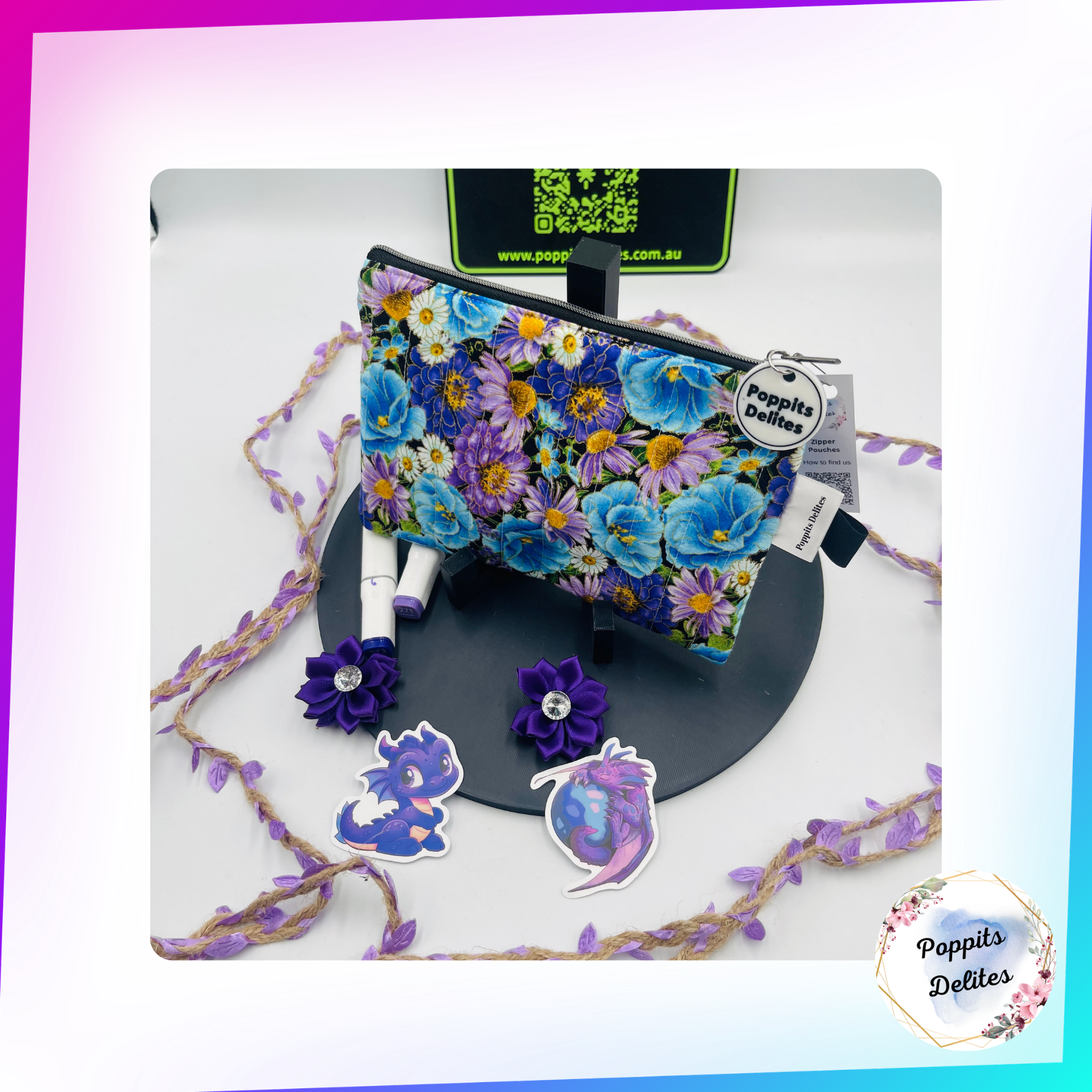 Timeless Treasures Zipper Pouches - Poppits Delites