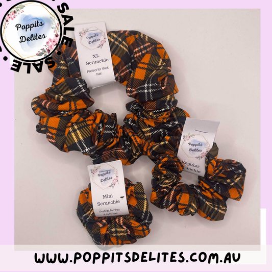 Orange Pumpkin Patch Scrunchie - Poppits Delites