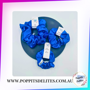 Dark Blue Satin Scrunchie - Poppits Delites