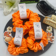 Orange Satin Scrunchie - Poppits Delites