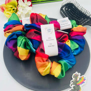 Rainbow Satin Scrunchie - Poppits Delites