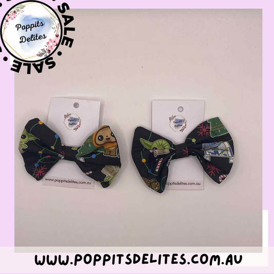 Star Wars Christmas Fabric Hair Bow - Poppits Delites