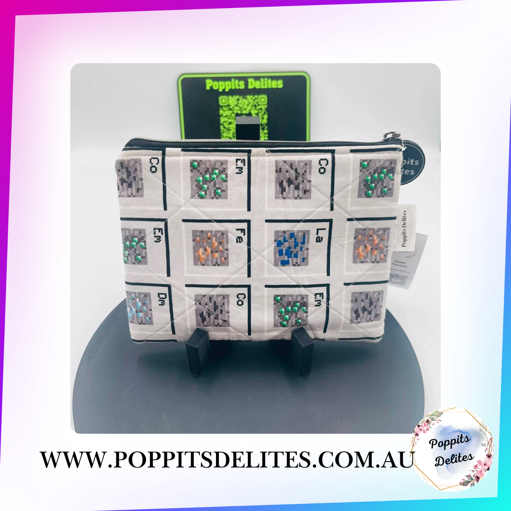 Minecraft Element Zipper Pouches - Poppits Delites