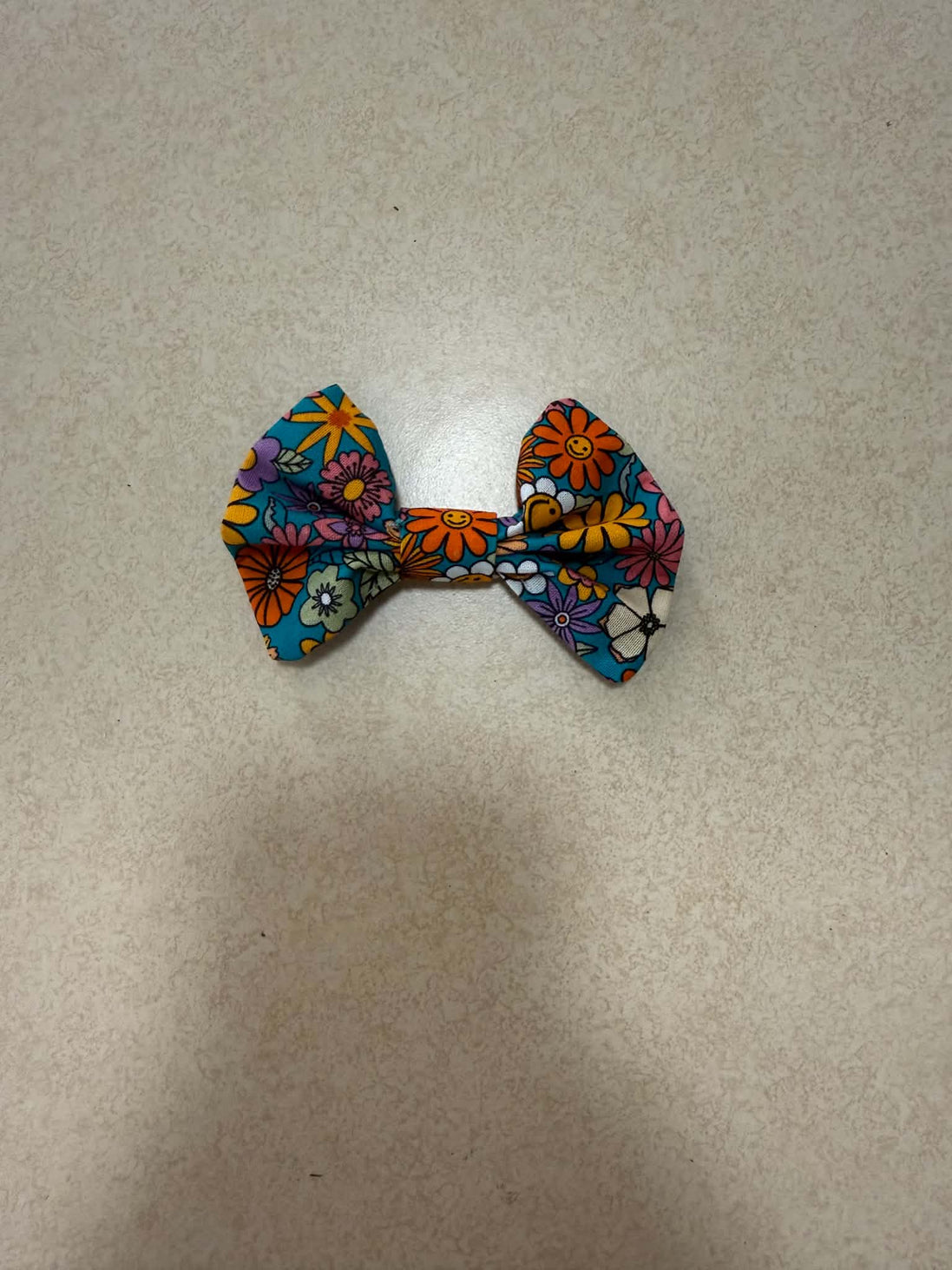 70's Vibes Mini Fabric Hair Bow