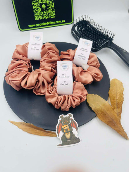 Blush Satin Scrunchie - Poppits Delites