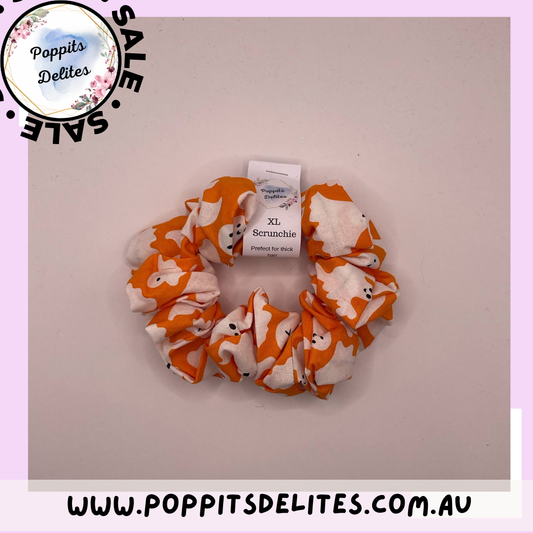 Orange Ghost Scrunchie - Poppits Delites