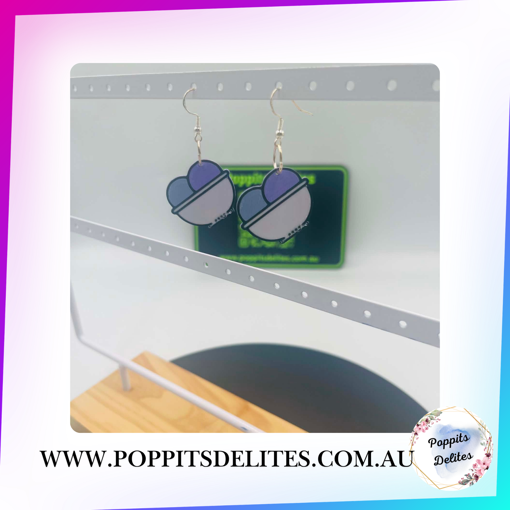 Ice-cream bowl Earrings - Poppits Delites