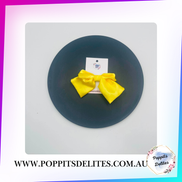 Yellow  Satin Sailor Hair Bow - Poppits Delites